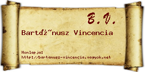 Bartánusz Vincencia névjegykártya